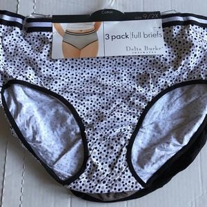 1X 2X 3X Delta Burke Cotton 3 Pack Plus Panties Full Coverage Brief POLKA DOT